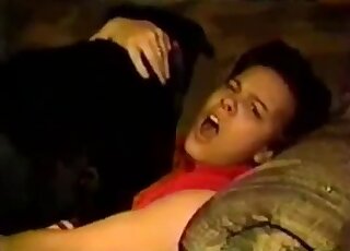 Red socks babe wraps her legs around a black that fucks her silly