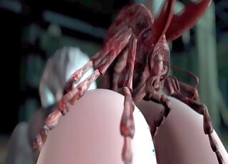 Animated blonde has zoo sex intercourse with an alien creature