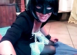 Housemaid get-up hottie is ready to get rammed by the kinky pet