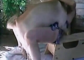 Mature lady gets her needy twat explored and screwed by her dog