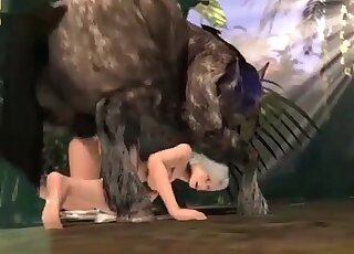 Huge anime horse fucks a submissive cartoon hottie in a zoo porn video