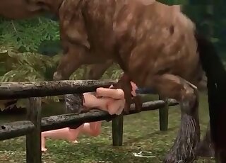 Anime stallion destroys mouth of a busty anime slut in a hot cartoon