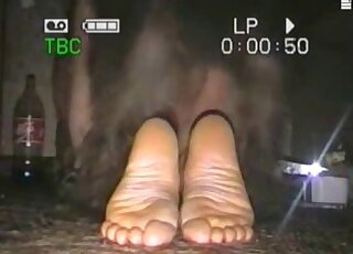 Sexy male feet displayed in doggystyle dog fuck bestiality sex tape